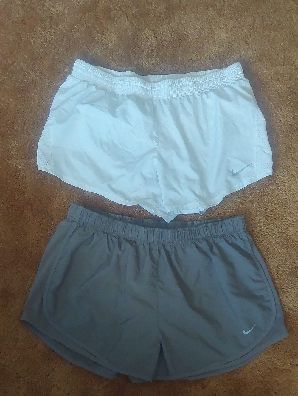 Nike Women’s Athletic Running Shorts — White & Gray